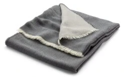 Alpakadecke Doubleface, Blau-Grau