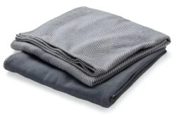 Baumwolldecke Blaugrau-weiß, Fischgrat 5 Baumwolldecke Blaugrau-weiß, Fischgrat -Optimal Einrichtungs Geschäft baumwolldecke blaugrau weiss 2