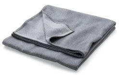 Baumwolldecke Blaugrau-weiß, Fischgrat