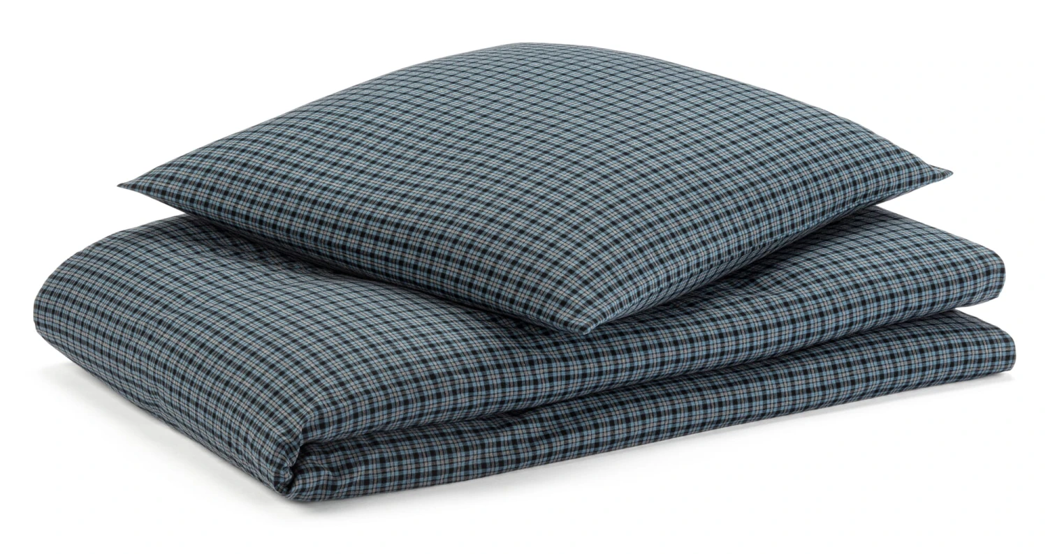 Bettbezug Flanell Webkaro, Blau, 135 × 200 Cm 5 Bettbezug Flanell Webkaro, Blau, 135 × 200 Cm – Bild 5