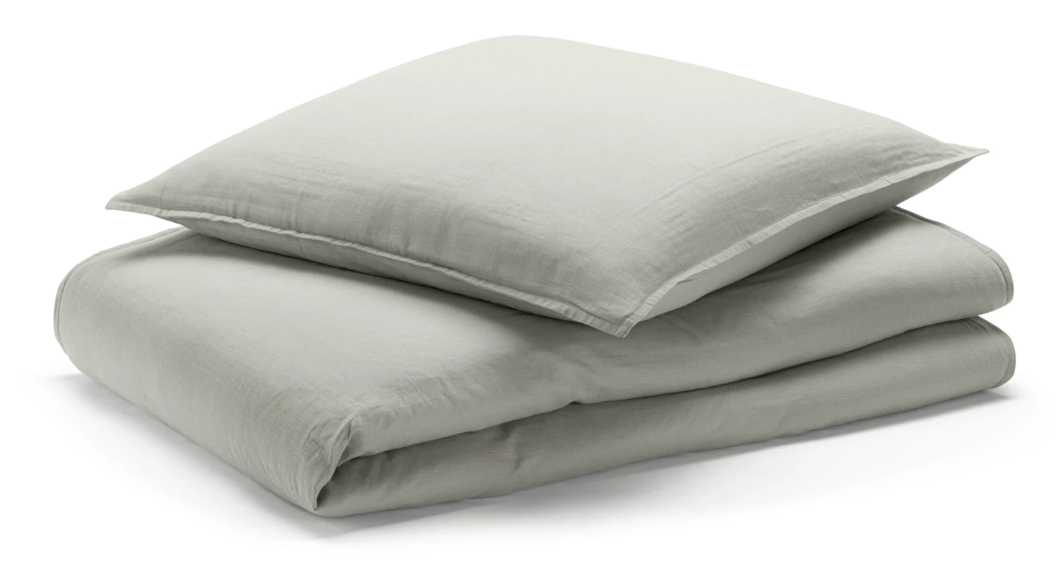 Bettbezug Musselin, Hellgrau, 135 × 200 Cm 3 Bettbezug Musselin, Hellgrau, 135 × 200 Cm – Bild 3