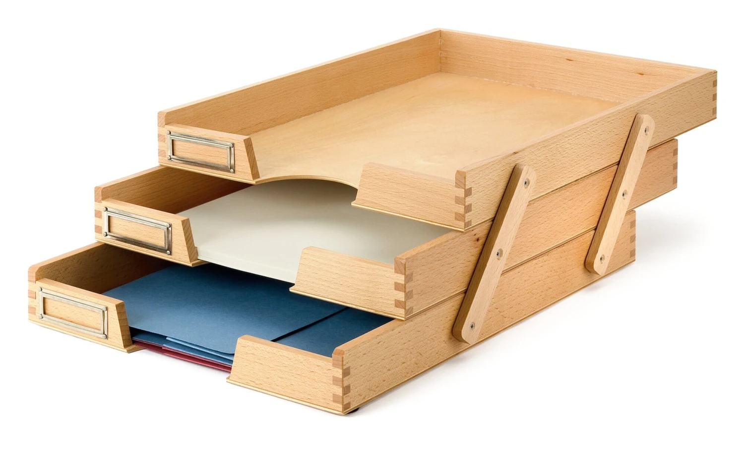 Briefkorb Buchenholz Dreifach 2 Briefkorb Buchenholz Dreifach – Bild 2