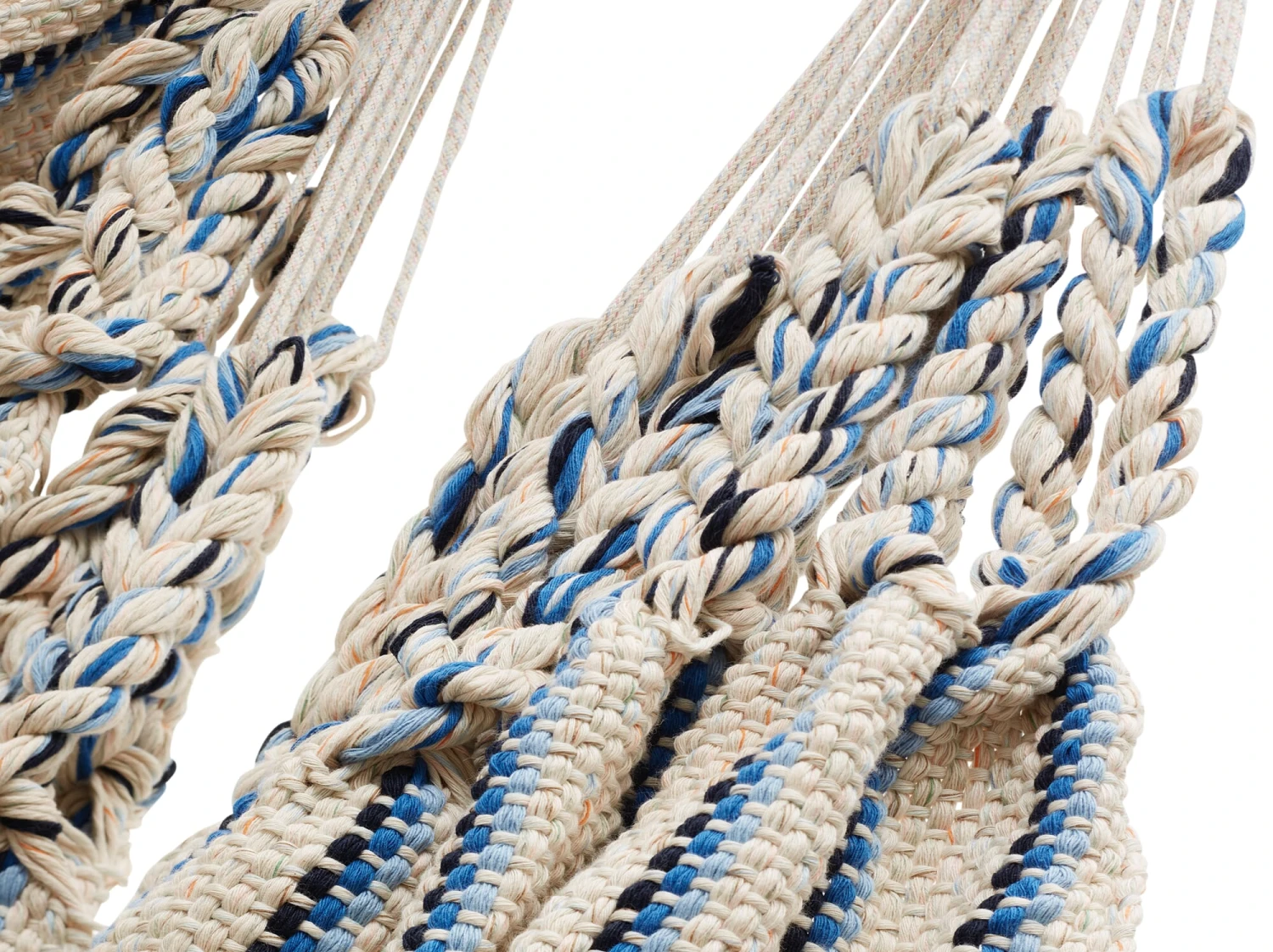 Hängesessel Baumwolle, Beige-Blau 2 Hängesessel Baumwolle, Beige-Blau – Bild 2