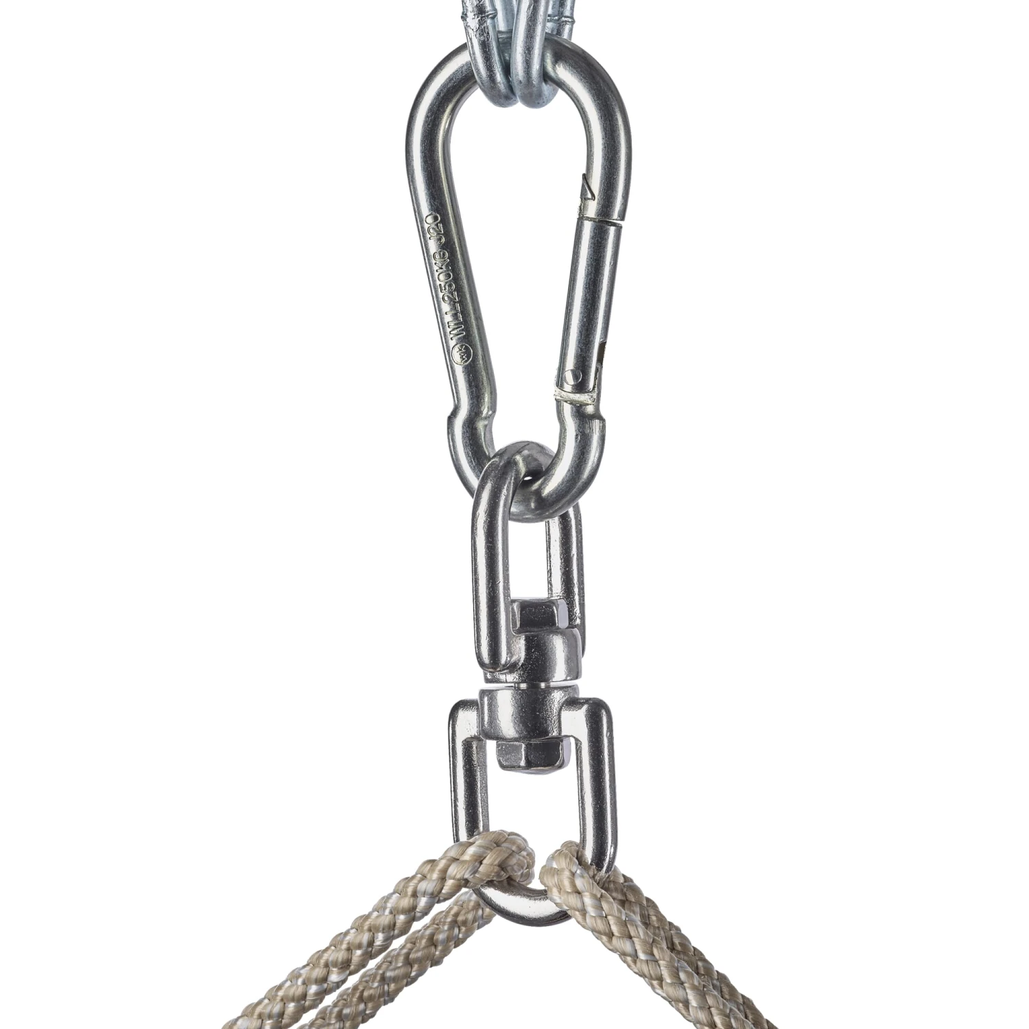 Hängesessel Baumwolle, Beige-Blau 3 Hängesessel Baumwolle, Beige-Blau – Bild 3