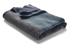 Handtuch Waffelpiqué Lyocell Leinen, Anthrazit-Blau, Duschtuch