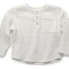 Kinder-Henley-Shirt Musselin, Weiß