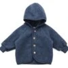 Engel Kinder-Jacke Schurwollfleece, Blaumelange