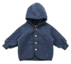 Engel Kinder-Jacke Schurwollfleece, Blaumelange