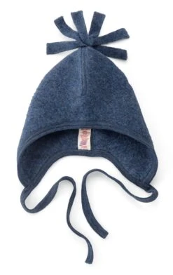 Engel Kinder-Mütze Schurwollfleece, Blaumelange