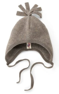 Engel Kinder-Mütze Schurwollfleece, Braunmelange