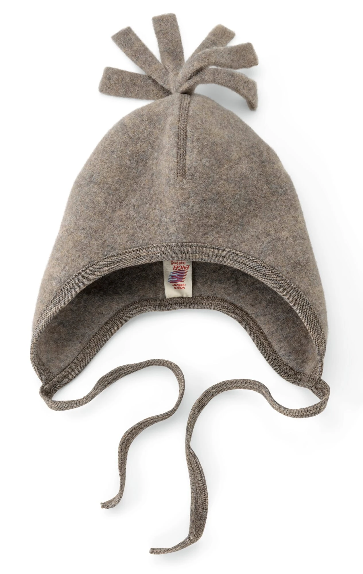 Engel Kinder-Mütze Schurwollfleece, Braunmelange 1 Engel Kinder-Mütze Schurwollfleece, Braunmelange