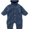 Engel Kinder-Overall Schurwollfleece, Blaumelange