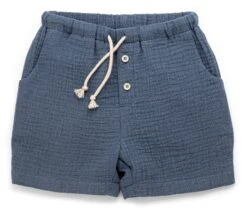 Kinder-Shorts Musselin, Jeansblau