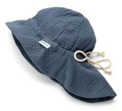 Kinder-Sonnenhut Musselin, Jeansblau