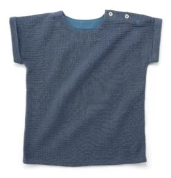 Kinder-T-Shirt Musselin, Jeansblau