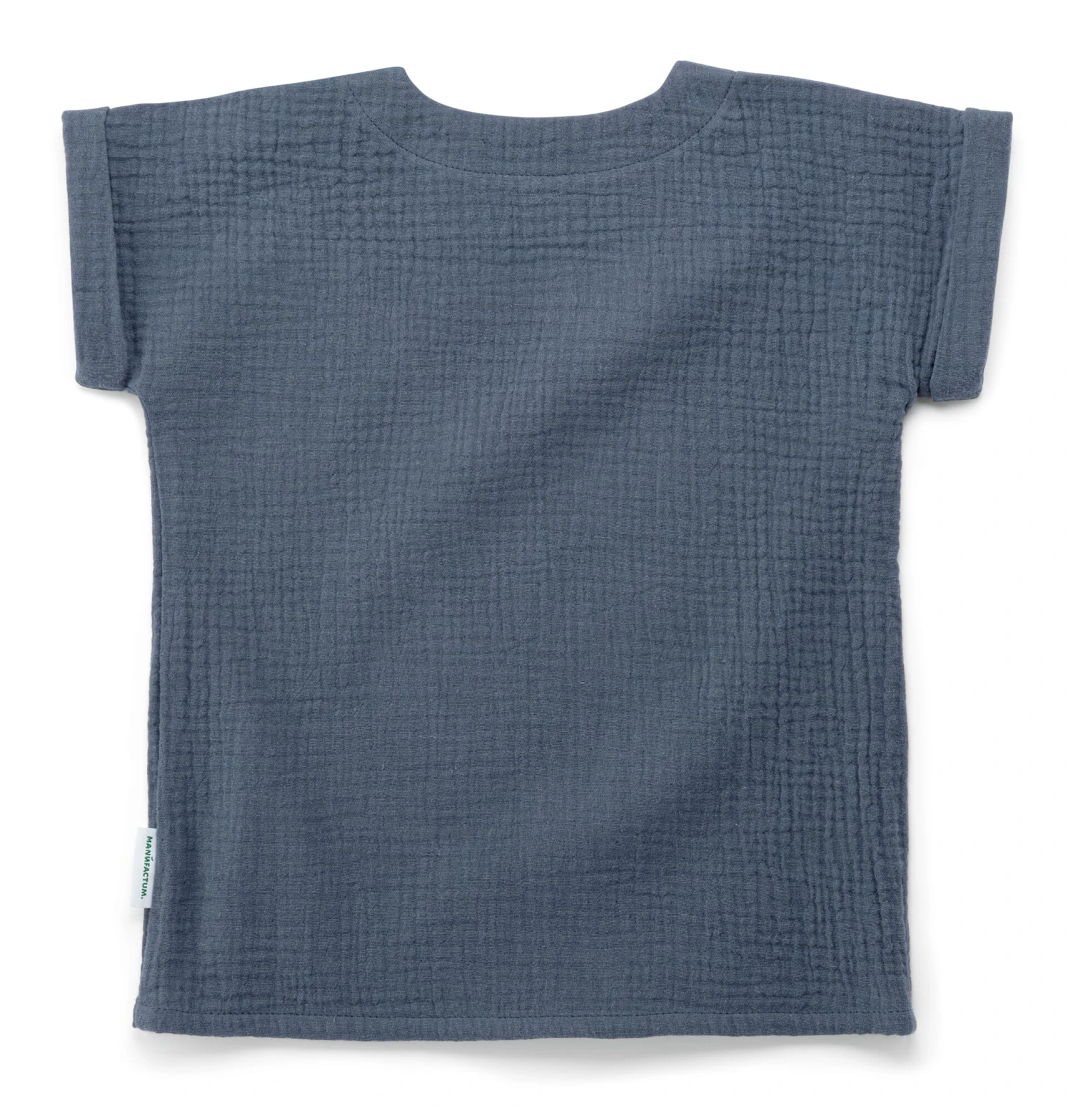 Kinder-T-Shirt Musselin, Jeansblau 2 Kinder-T-Shirt Musselin, Jeansblau – Bild 2