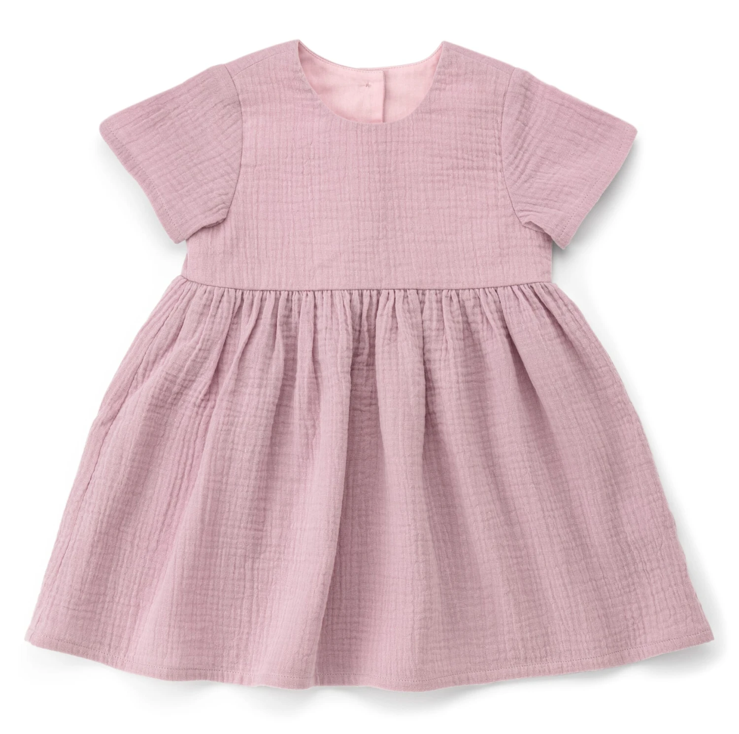 Kinderkleid Musselin, Rosé 1 Kinderkleid Musselin, Rosé
