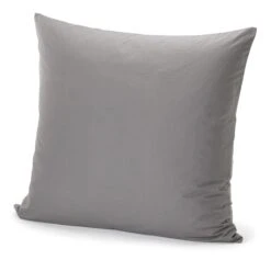Kopfkissenbezug Baumwolle, Grau, 80 × 80 Cm
