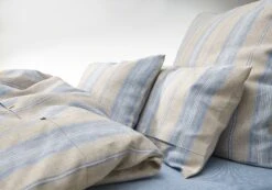 Kopfkissenbezug Leinen Gestreift, Blauer Streifen, 40 × 40 Cm -Optimal Einrichtungs Geschäft kopfkissenbezug leinen gestreift 4