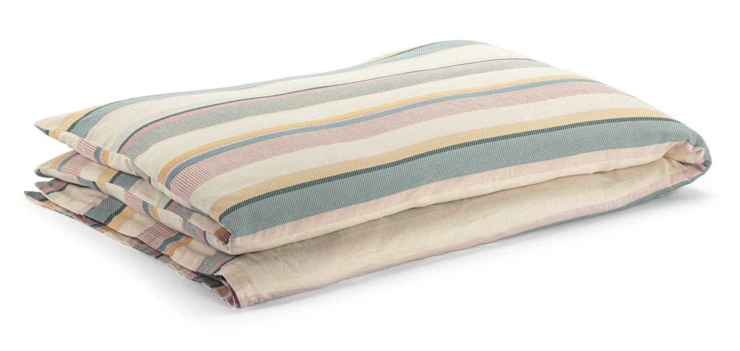 Kopfkissenbezug Strukturstreifen, Petrol-Gelb, 40 × 80 Cm 5 Kopfkissenbezug Strukturstreifen, Petrol-Gelb, 40 × 80 Cm – Bild 5