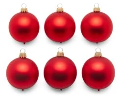 Lauschaer Baumkugel Glas Matt Rot 6 Cm