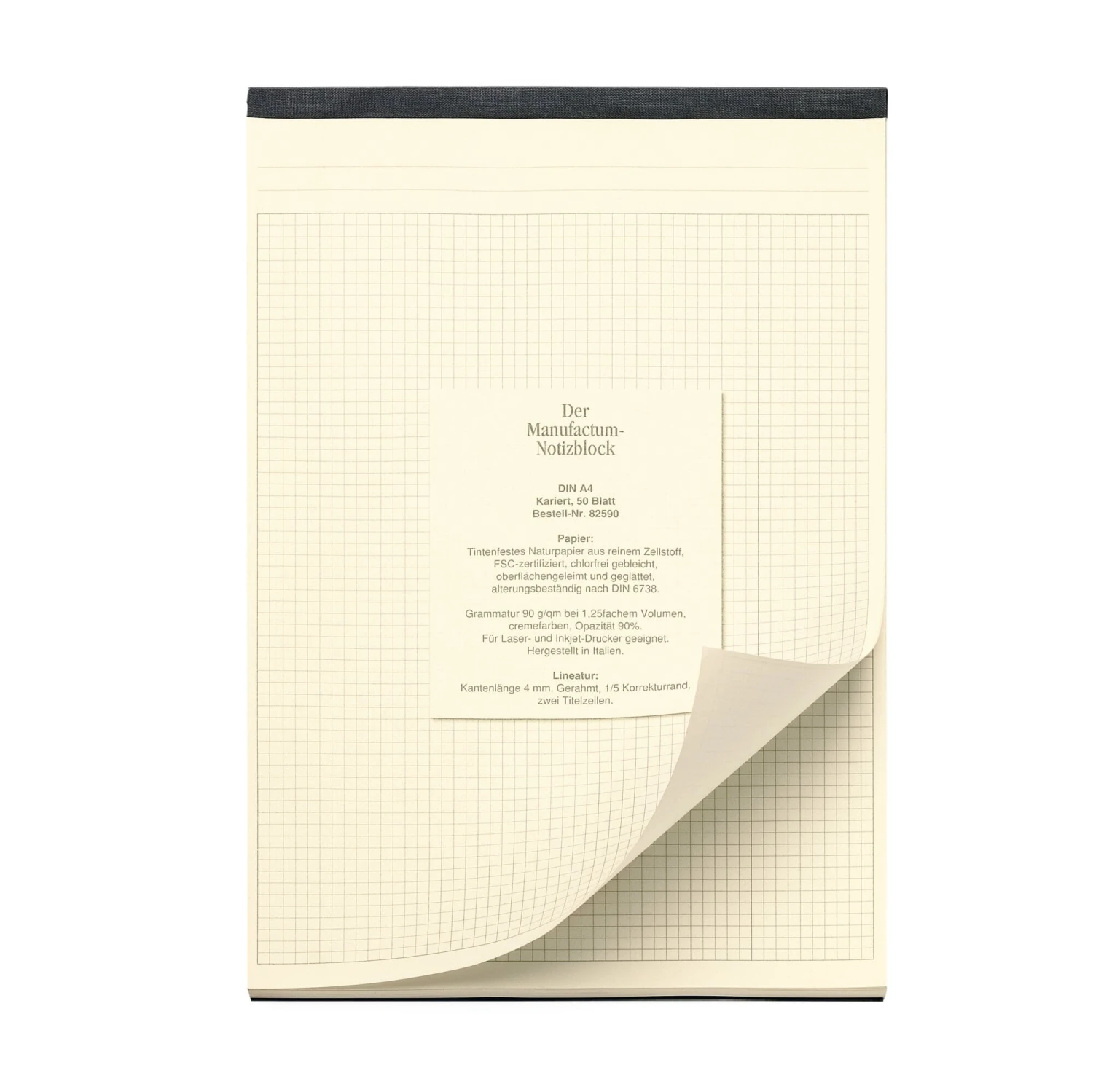 Manufactum Notizblock DIN A4, Kariert 1 Manufactum Notizblock DIN A4, Kariert