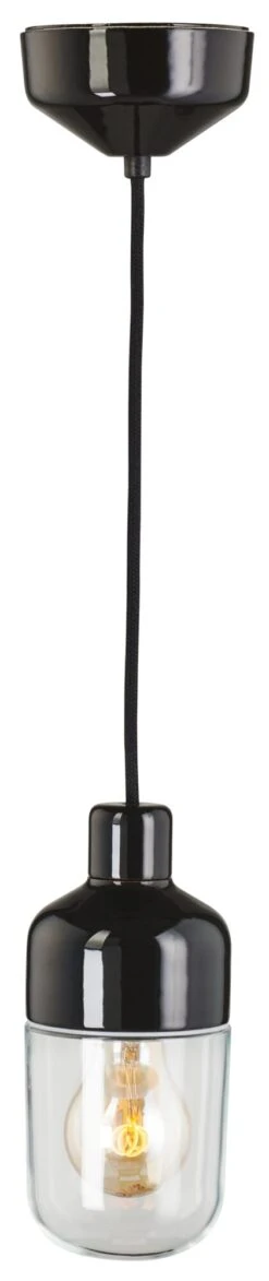 Pendelleuchte OHM 2, Schwarz/Klarglas