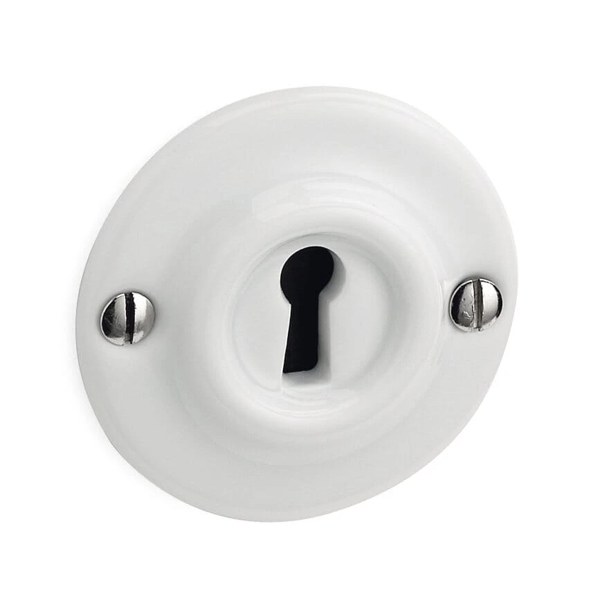 Rosetten Porzellan, Groß, Weiß 2 Rosetten Porzellan, Groß, Weiß – Bild 2