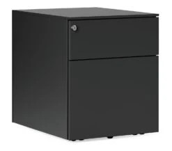 Schubladen Container Kubo, 2 Schübe, RAL 7021 Schwarzgrau