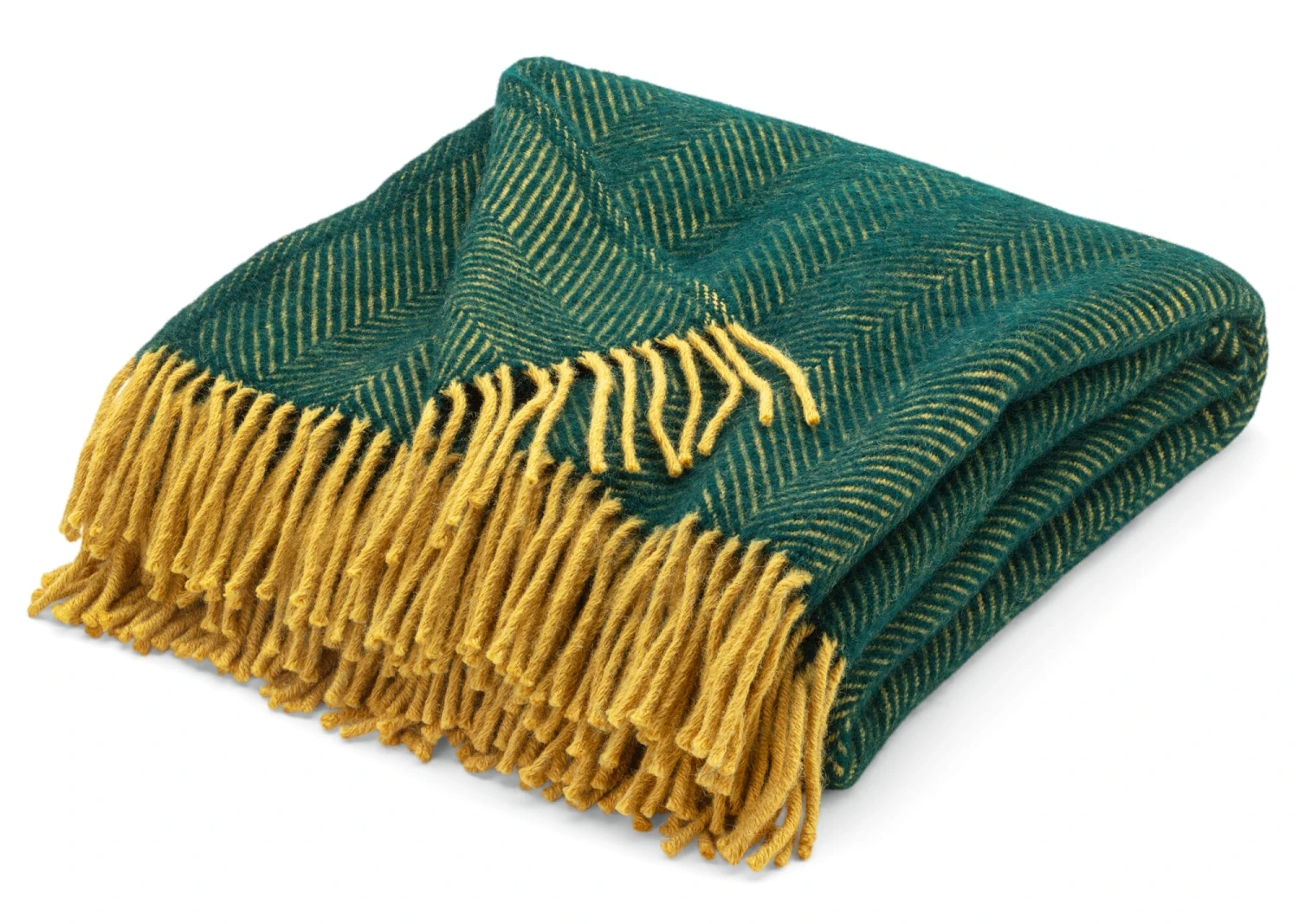 Schurwolldecke Fischgrat, Dunkelgrün 1 Schurwolldecke Fischgrat, Dunkelgrün