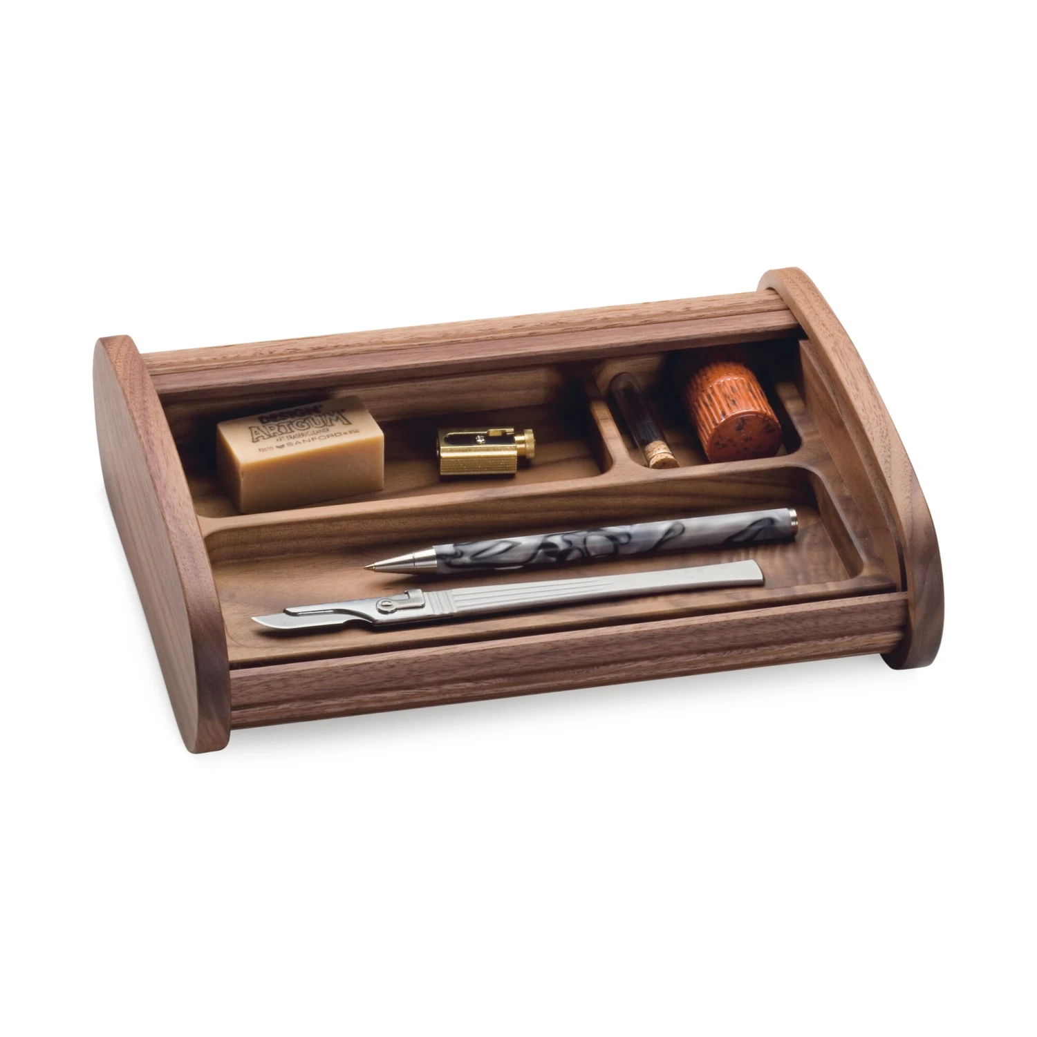 Stiftablage Nussbaumholz 2 Stiftablage Nussbaumholz – Bild 2