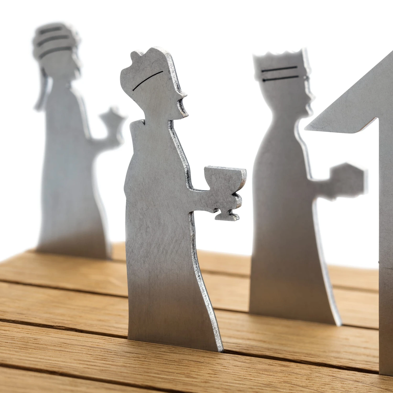 Weihnachtskrippe Edelstahl, Eiche 3 Weihnachtskrippe Edelstahl, Eiche – Bild 3